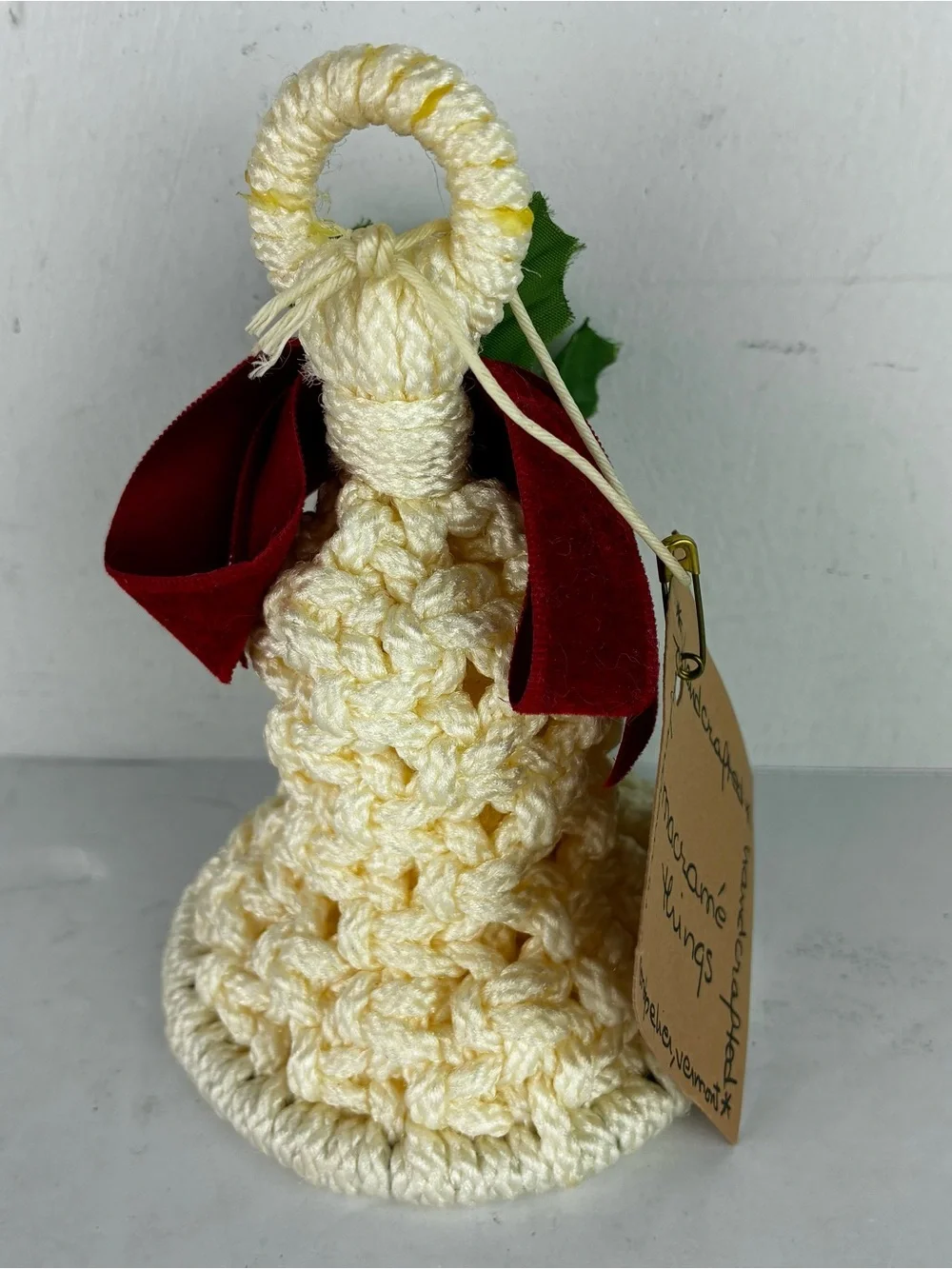 Macramé Things NWT Vintage 1970’s Christmas Bell Ornament